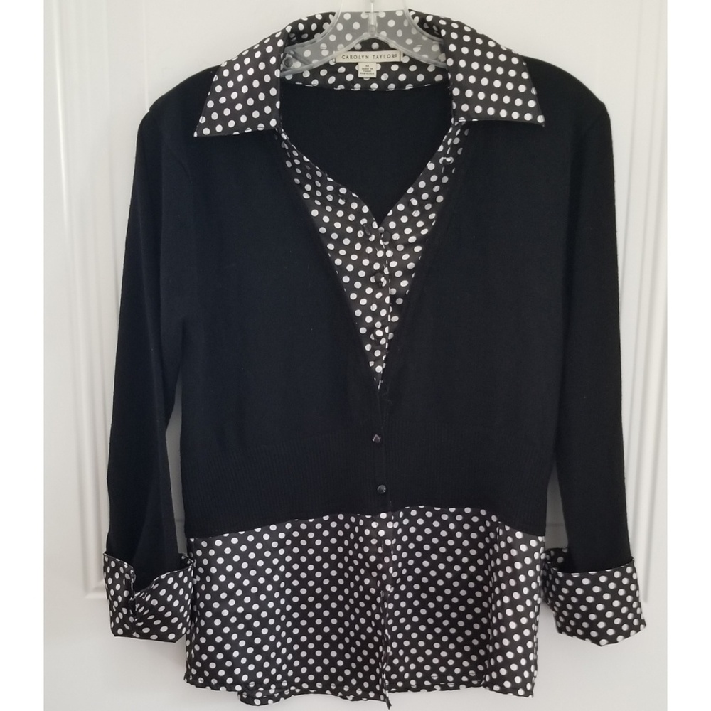 Carolyn Taylor size M sweater blouse combo black